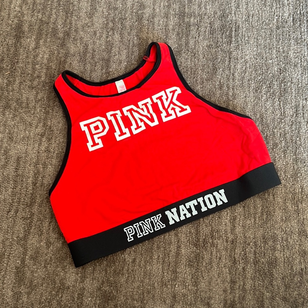 Red Victoria’s Secret Pink sports bra - size L